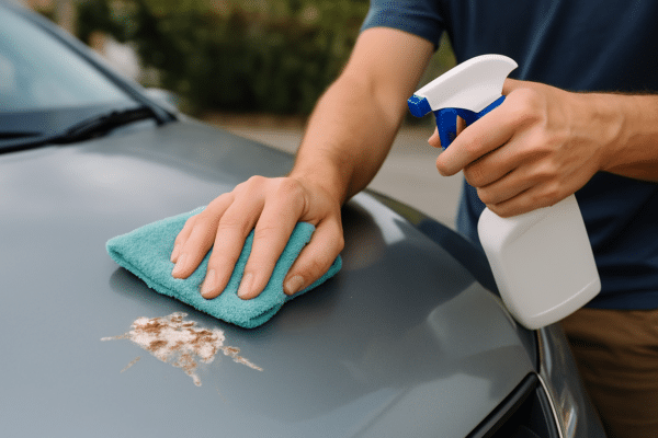 ingevreten vogelstront verwijderen